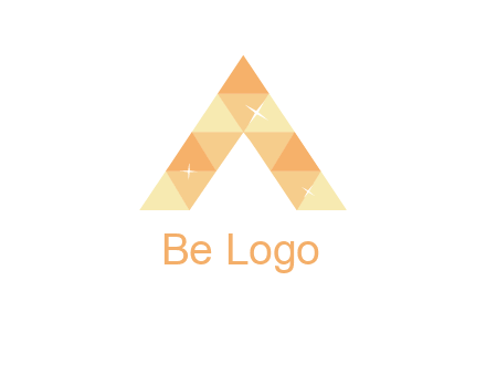 polygonal letter A with shines logo