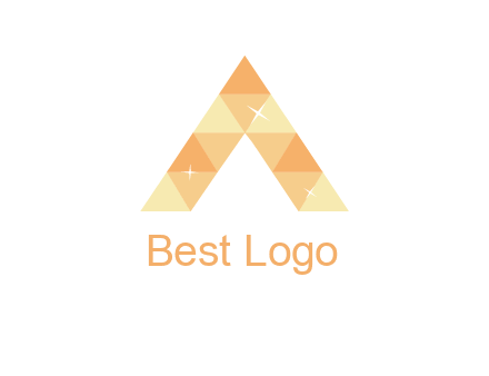 polygonal letter A with shines logo