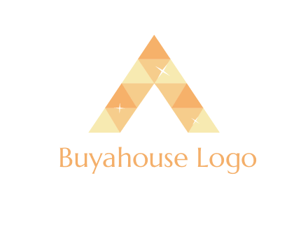 polygonal letter A with shines logo