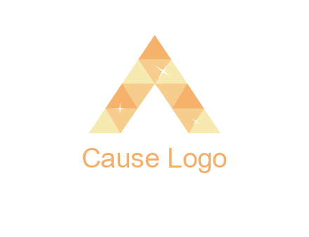 polygonal letter A with shines logo