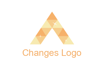 polygonal letter A with shines logo