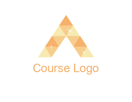 polygonal letter A with shines logo
