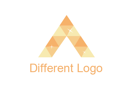 polygonal letter A with shines logo