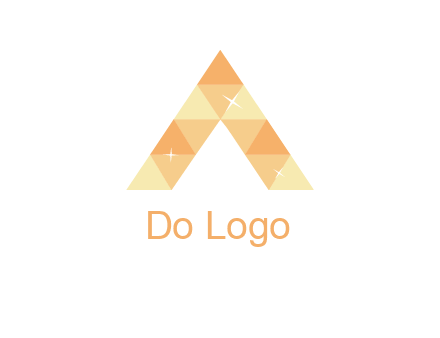 polygonal letter A with shines logo