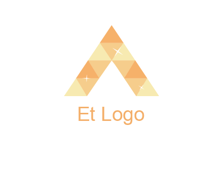 polygonal letter A with shines logo