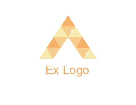 polygonal letter A with shines logo