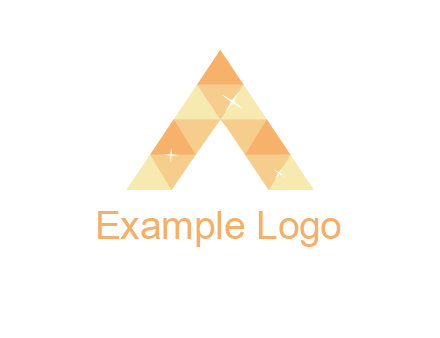 polygonal letter A with shines logo