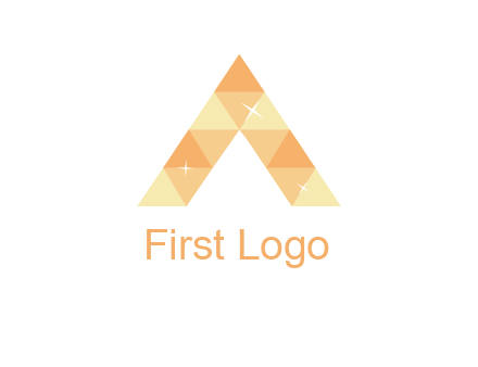 polygonal letter A with shines logo