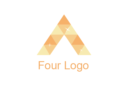 polygonal letter A with shines logo