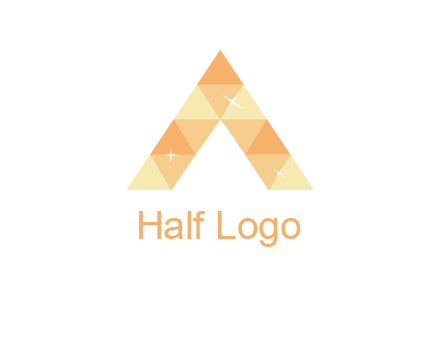 polygonal letter A with shines logo