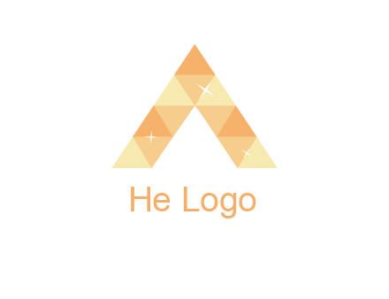polygonal letter A with shines logo