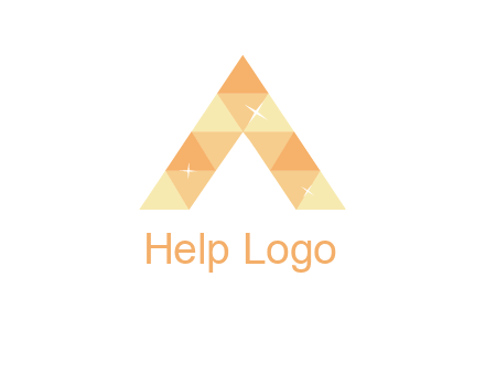 polygonal letter A with shines logo