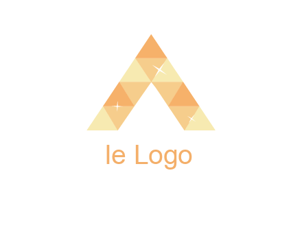 polygonal letter A with shines logo