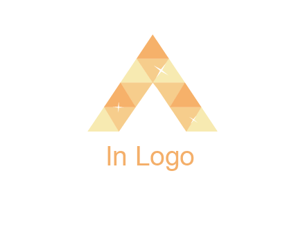 polygonal letter A with shines logo
