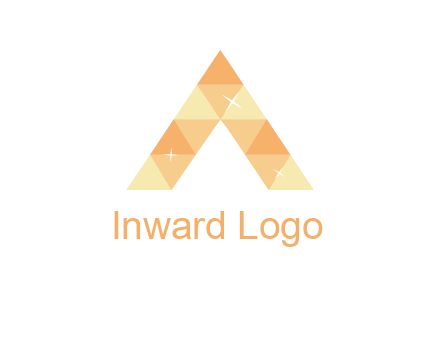 polygonal letter A with shines logo