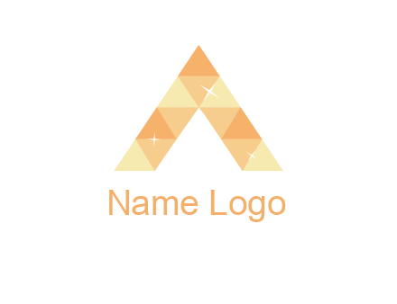 polygonal letter A with shines logo