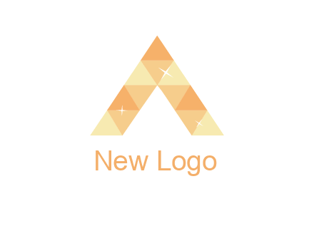 polygonal letter A with shines logo