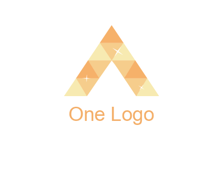 polygonal letter A with shines logo