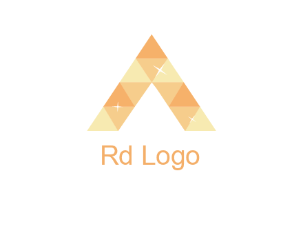 polygonal letter A with shines logo