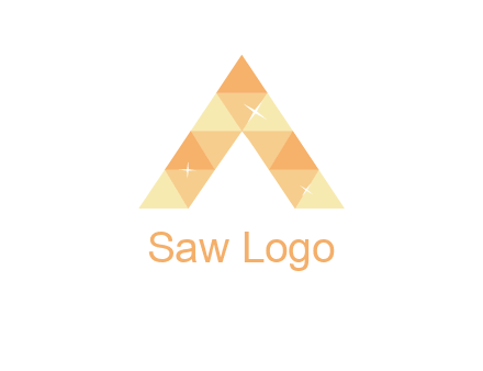 polygonal letter A with shines logo