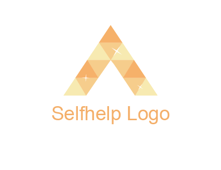 polygonal letter A with shines logo