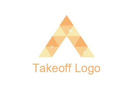 polygonal letter A with shines logo