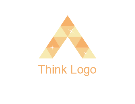 polygonal letter A with shines logo
