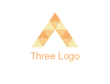 polygonal letter A with shines logo