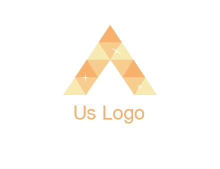 polygonal letter A with shines logo
