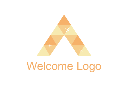 polygonal letter A with shines logo