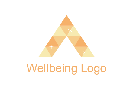 polygonal letter A with shines logo
