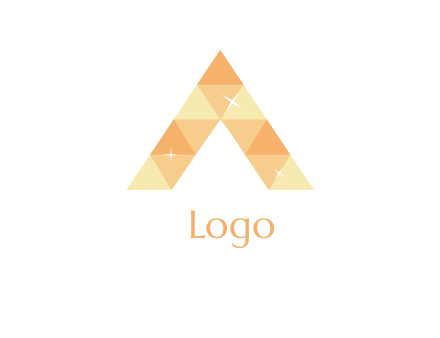 polygonal letter A with shines logo