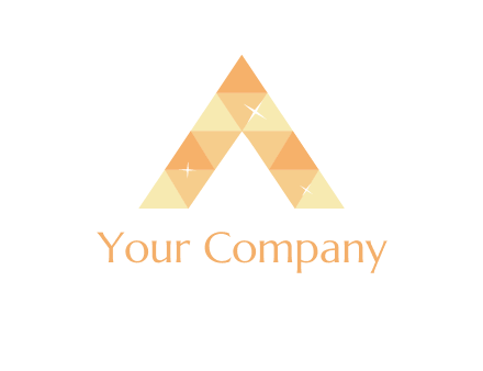 polygonal letter A with shines logo