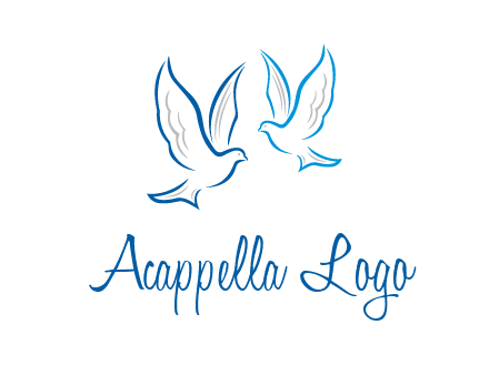 outline of doves facing each other animal logo