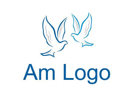 outline of doves facing each other animal logo