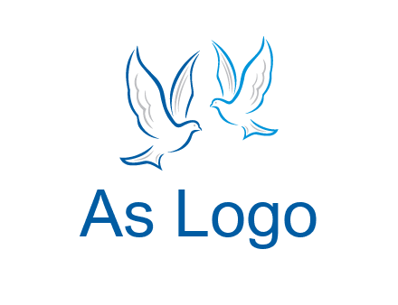 outline of doves facing each other animal logo