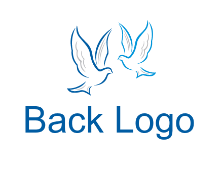 outline of doves facing each other animal logo