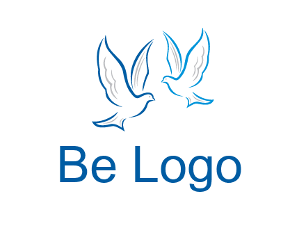 outline of doves facing each other animal logo