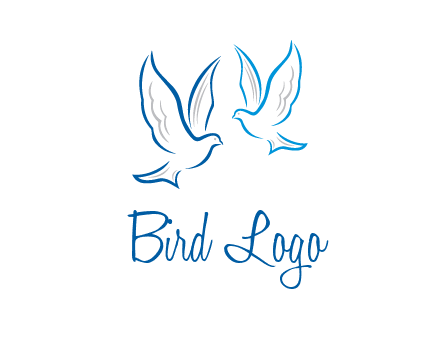 outline of doves facing each other animal logo