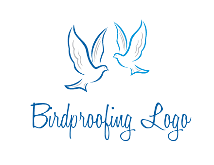 outline of doves facing each other animal logo
