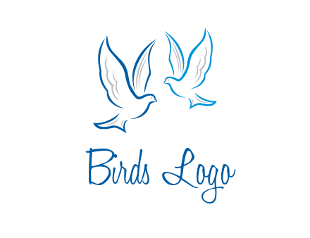 outline of doves facing each other animal logo