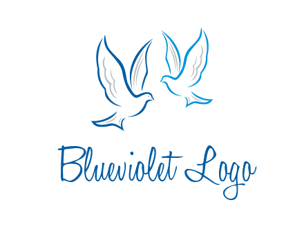 outline of doves facing each other animal logo
