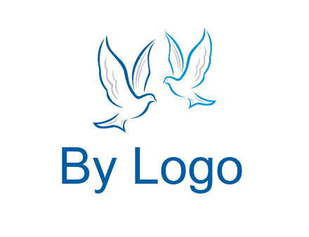 outline of doves facing each other animal logo