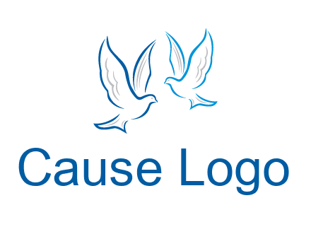 outline of doves facing each other animal logo