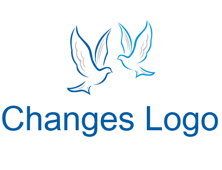outline of doves facing each other animal logo