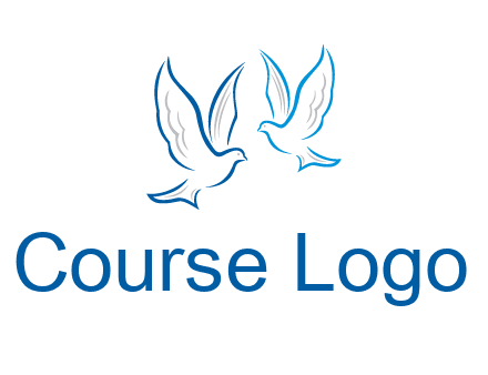outline of doves facing each other animal logo