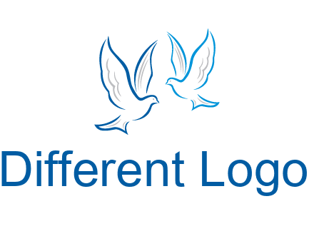 outline of doves facing each other animal logo