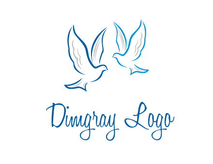 outline of doves facing each other animal logo