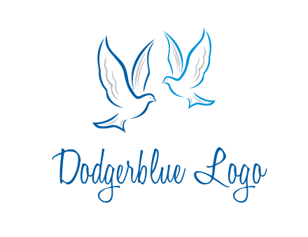 outline of doves facing each other animal logo