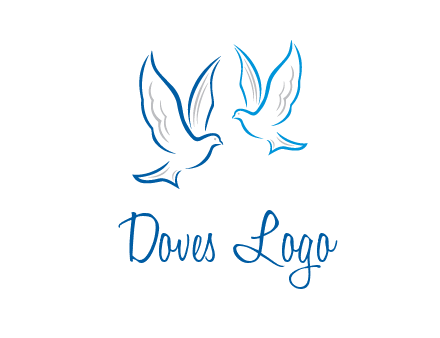 outline of doves facing each other animal logo